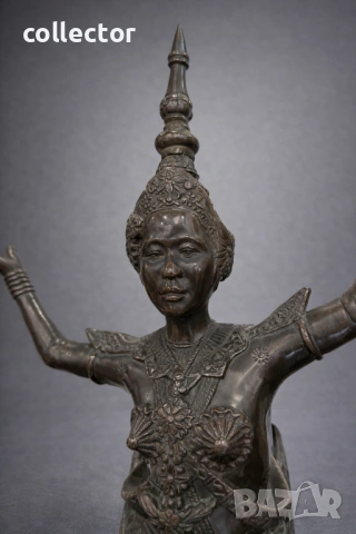 Бронзова скулптура / фигура на "Апсара". №7933, снимка 3 - Антикварни и старинни предмети - 53746876