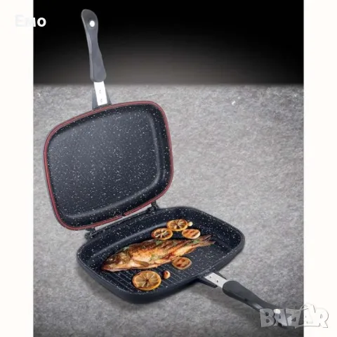 Тиган грил, двоен 32x25cm, снимка 2 - Съдове за готвене - 47915077