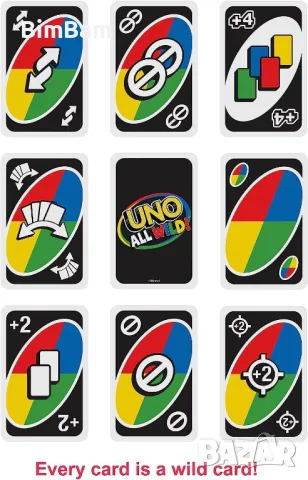 Карти за игра Uno All Wild!, снимка 2 - Образователни игри - 48337353