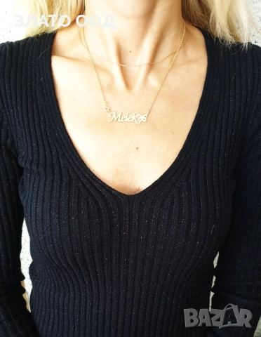 Златно колие надпис, име- 14К, снимка 8 - Колиета, медальони, синджири - 45606034