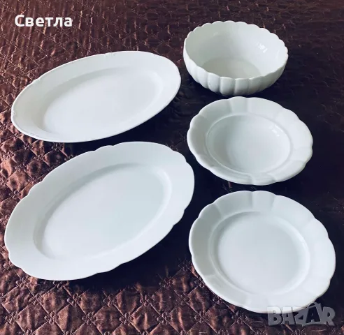 Винтидж-сервиз Чешки порцелан,почти столетник,масивен, здрав, над 10 кг. Общо 14 части, снимка 8 - Сервизи - 47144546