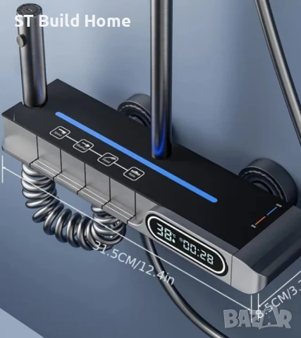 Луксозен Комплект Душ Глава с Цифров Дисплей – 4-функционален душ за баня, снимка 4 - Душове - 51237964