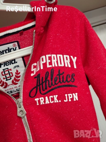 Дамски суичър Superdry в червено , снимка 2 - Якета - 53506988