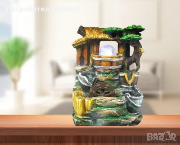 Воден фонтан "Фън Шуй" с въртящо се светещо кълбо, снимка 6 - Декорация за дома - 47557439