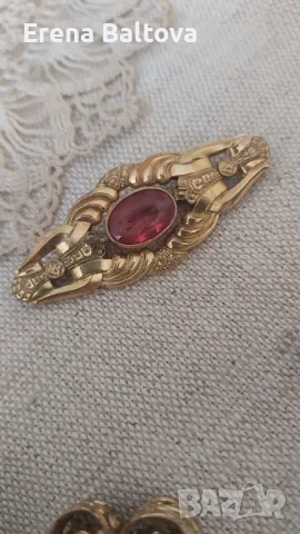 🌸🪷🌸 Брошка   обеци стъкло Яблонекс  Чехословакия, снимка 3 - Други - 47775911