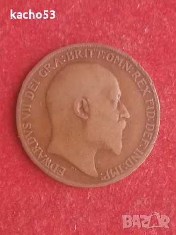 1 пени 1909 г. Великобритания., снимка 2 - Нумизматика и бонистика - 55752707