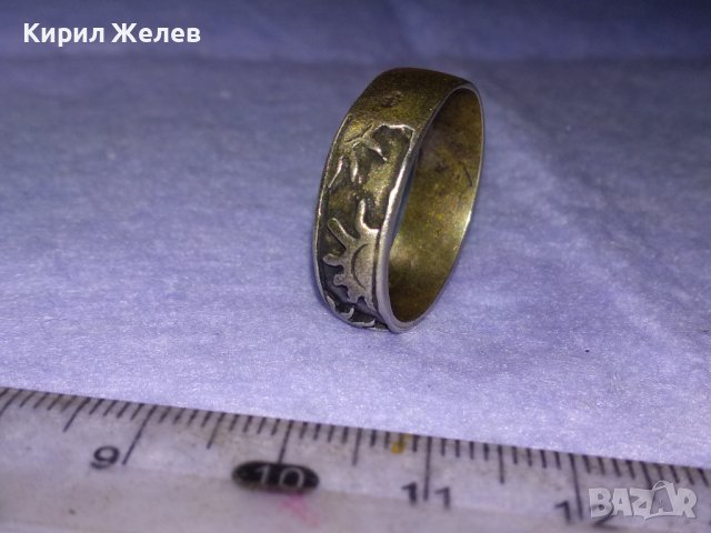 Стар СРЕБЪРЕН ВИНТИДЖ АРТ ПРЪСТЕН ОКСИДИРАНО СРЕБРО 925 Тип ХАЛКА ОРНАМЕНТИРАН със СЛЪНЦА 39907, снимка 5 - Пръстени - 42644156