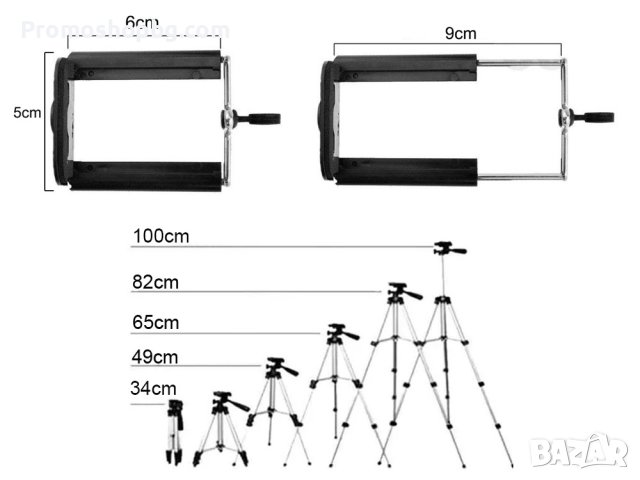 Статив/Трипод Tripod височина до 1.02 м с дистанционно, снимка 11 - Чанти, стативи, аксесоари - 39375184