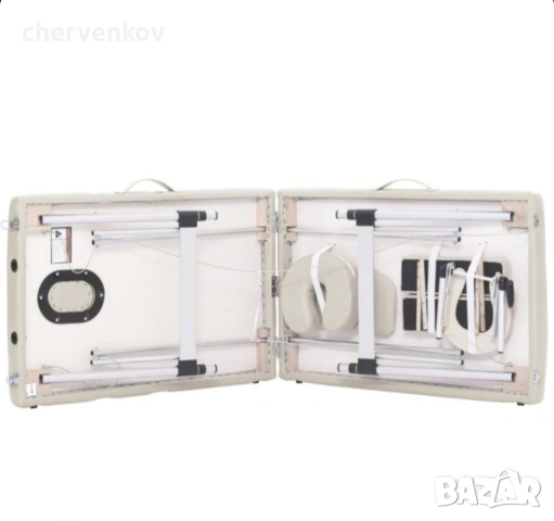 Двусекторна алуминиева козметична масажна кушетка -бял и черен цвят, снимка 13 - Кушетки - 53166129