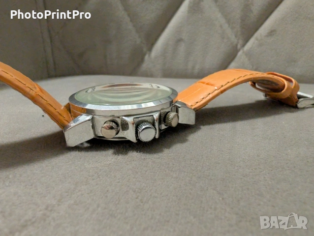 Мъжки автоматичен часовник Lindberg & Sons – Open Heart (Оранжев)