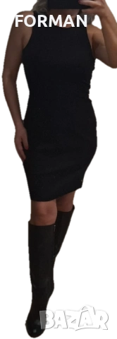 ЕЛЕГАНТНА и СТИЛНА черна рокля по тялото 