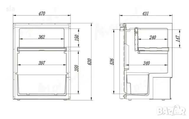 КОМПРЕСОРЕН ХЛАДИЛНИК ЗА ВГРАЖДАНЕ ALPICOOL СЕРИЯ CR65 12V/24V, снимка 5 - Хладилни чанти - 56160772