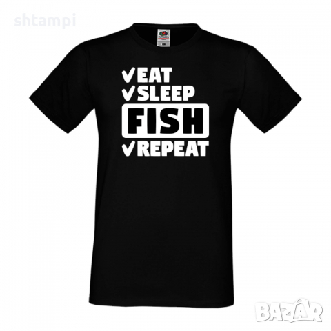 Мъжка тениска Fish 1,Eat,Sleep,Fish,Anime,Repeat,Ядене,Спане,Риба,Подарък,Повторение,Празник,, снимка 9 - Тениски - 36418956