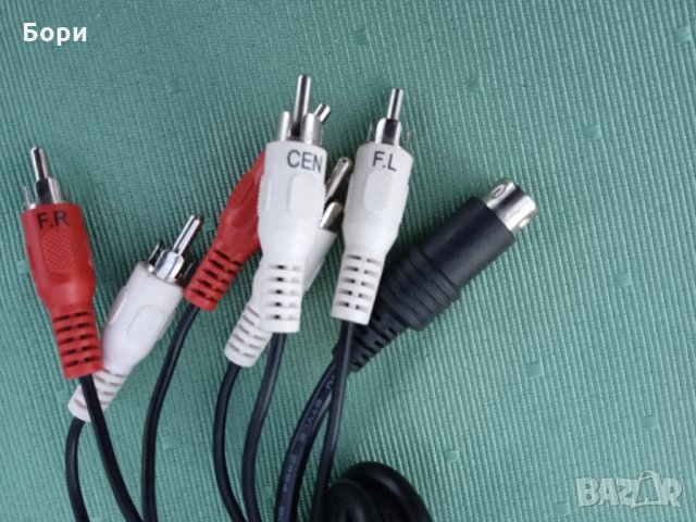 Немски Кабел 9 Pin мъжка букса към 6 RCA/чинч мъжко, снимка 3 - Други - 35873719