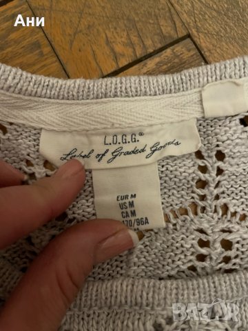 Бежова плетена блуза LOGG M, снимка 5 - Блузи с дълъг ръкав и пуловери - 38810537