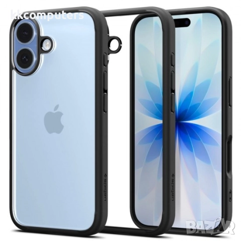 Оригинален кейс Spigen Ultra Hybrid, За iPhone 17 (6.3), Черен и Протектор