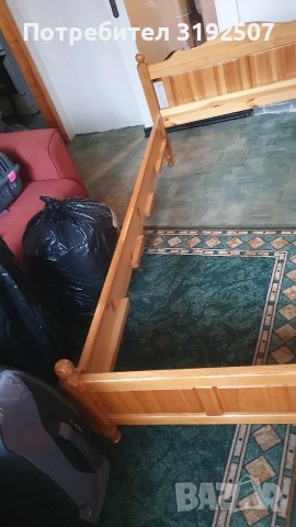 Легло бял бор масив 114×190см.