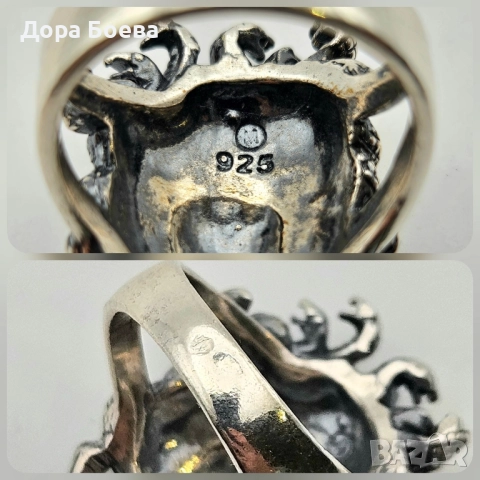 Сребърен пръстен: "Горгона", снимка 5 - Пръстени - 52448284