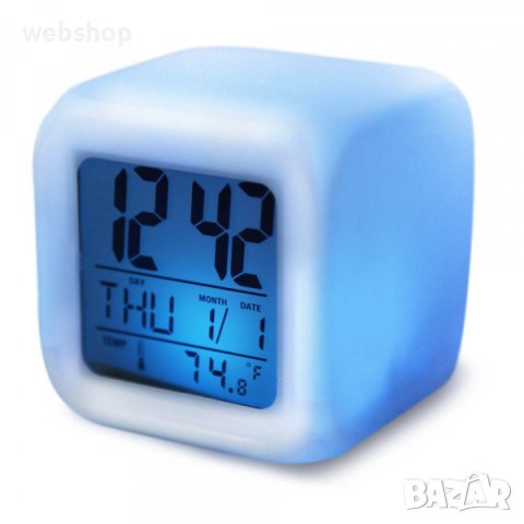 Светещ LED часовник CUBE с различни цветове и множество функции функции, снимка 4 - Други стоки за дома - 41818720