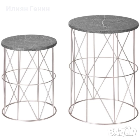 Комплект от две подреждащи се странични масички, снимка 9 - Маси - 52576751