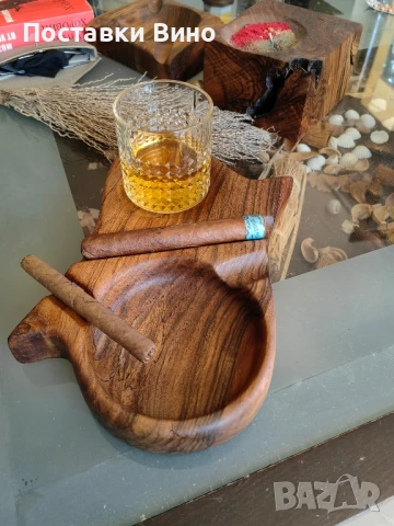 Пепелник за пури с място за чаша, снимка 7 - Декорация за дома - 50782543