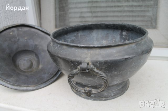 Стар френски калаен съд , снимка 4 - Антикварни и старинни предмети - 41487682