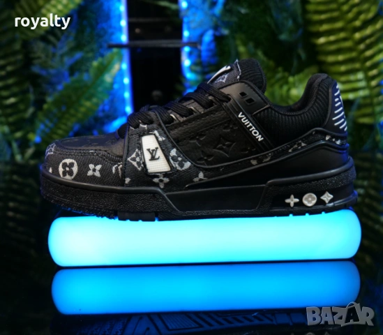 Louis Vuitton Черни Маратонки с Кутия Нови 36-45 Номер , снимка 3 - Маратонки - 53075375