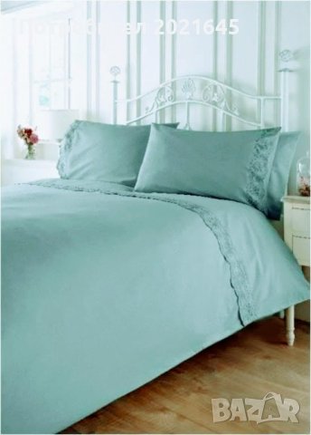 Едноцветни спални комплекти с дантела в нежни пастелни цветове, снимка 1 - Спално бельо - 44396232