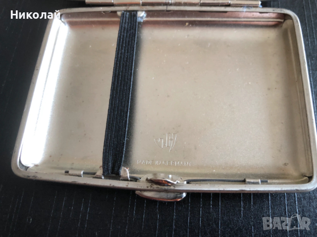 Метална табакера V.H. (Von Hofe) – Made in Germany (за 14 цигари 80 мм), компактна, много запазена, снимка 11 - Табакери - 53572544