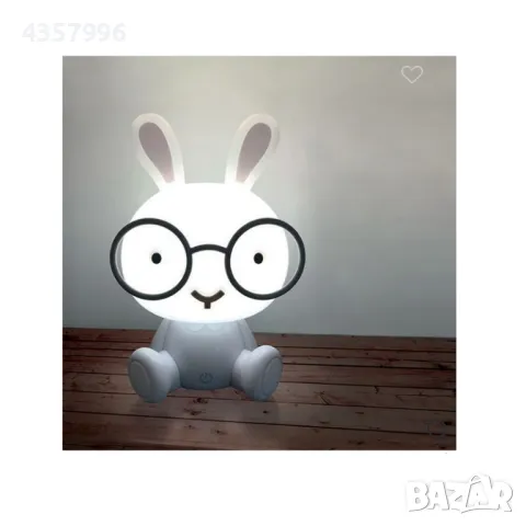 Декоративна нощна лампа за деца, Заек, снимка 2 - Настолни лампи - 48744302