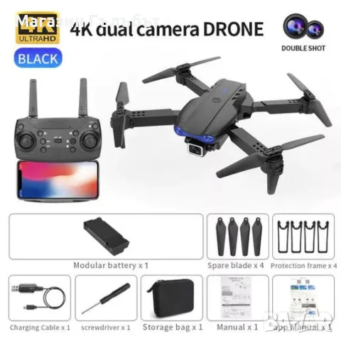 Дрон с две камери DUAL 4K CAMERAS, снимка 3 - Дронове и аксесоари - 56107190