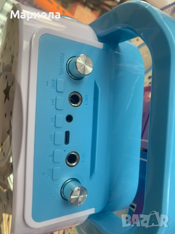 Караоке тонколона с 2 микрофона / Bluetooth / LED, снимка 6 - Караоке - 51509831