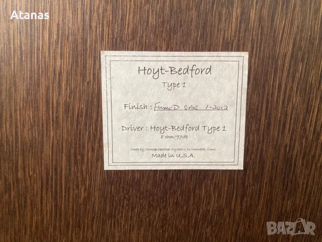 Omega Speaker Systems, Hoyt-Bedford Type 1, USA, снимка 5 - Тонколони - 49033290