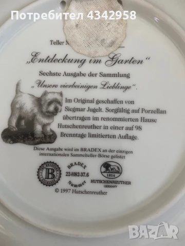 Hutschenreuther.Чиния « Намерено в градина», снимка 12 - Антикварни и старинни предмети - 50812153