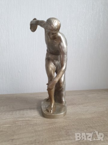 Стара голяма алуминиева фигура на дискохвъргач, снимка 7 - Антикварни и старинни предмети - 41126239