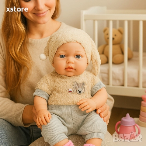 Реалистично говорещо бебе с аксесоар шише, снимка 2 - Кукли - 52739631