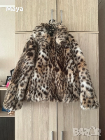 ZARA късо палто с изкуствен косъм