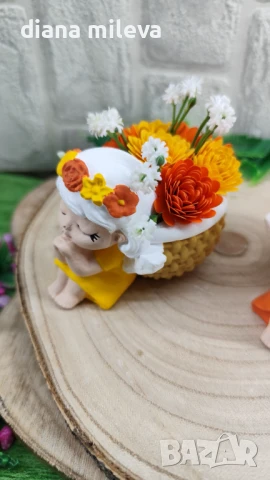 Ангелчета в цвят оранжев и жълт!!, снимка 11 - Декорация за дома - 50978425