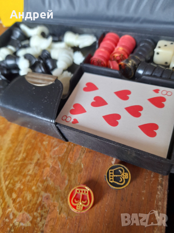 Стара игра шах,дама,карти Spielkassette, снимка 8 - Други ценни предмети - 44781418