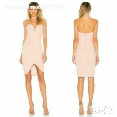Нова Nookie Розова Къса Елегантна Рокля Без Ръкав и Презрамки Размер М
