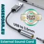 Външна стерео звукова карта от USB A към 3,5 мм аудио жак адаптер с кабел за Hi-Fi jack Слушалки уси, снимка 1