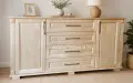 Скрин 173 см. с 4 чекмеджета и 2 врати-Масив., снимка 1