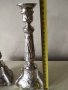 два посребрени метални свещници-комплект, снимка 3