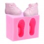 3d чифт бебешки буйки обувки дълбок силиконов молд форма калъп фондан шоколад гипс сапун прощъпулник, снимка 1