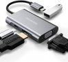 USB C хъб Manelord, VGA, 4K HDMI, двоен дисплей, 87W PD порт, USB 3.0, снимка 1 - Други - 35723486