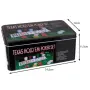 Покер комплект Texas Hold'em с 200 жетона, 2 тестета карти, игрално платно и метална кутия, снимка 9