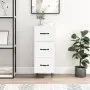 vidaXL Сайдборд, бял, 34,5x34x90 см, инженерно дърво, снимка 2