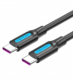 Кабел USB3.1 Type C Мъжко - Мъжко 0.5m Черен Vention COTBD 5A Fast Charging Cable USB Type C M/M