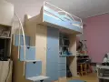 Комбинирано легло с гардероб, бюра и стълби., снимка 1