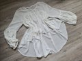 Бяла изчистена ефирна риза / туника / блуза, снимка 1 - Блузи с дълъг ръкав и пуловери - 41477575